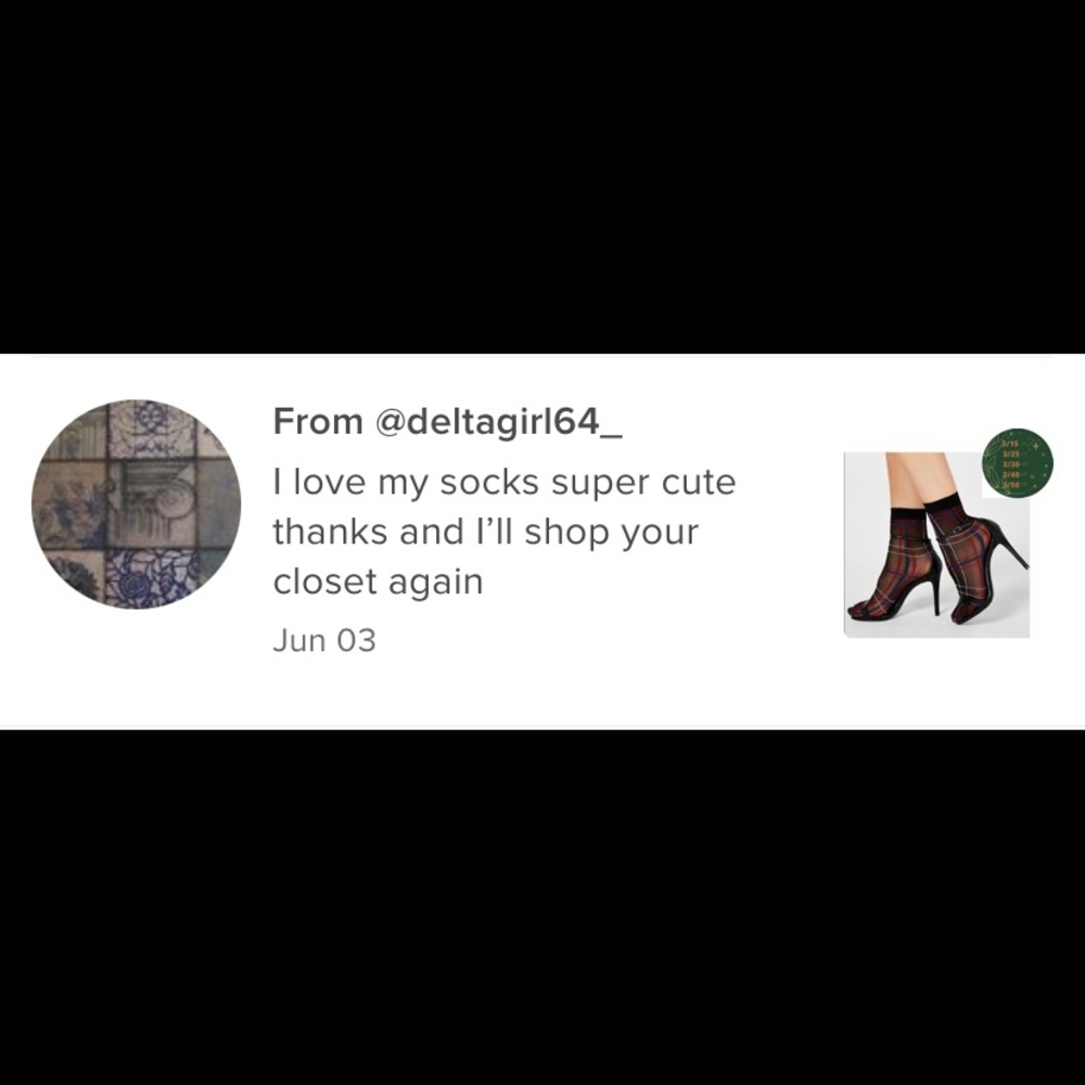 Inc Sheer Plaid Anklet Socks, Black Plaid (Black, One Size Fits Most) - Picture 6 of 8